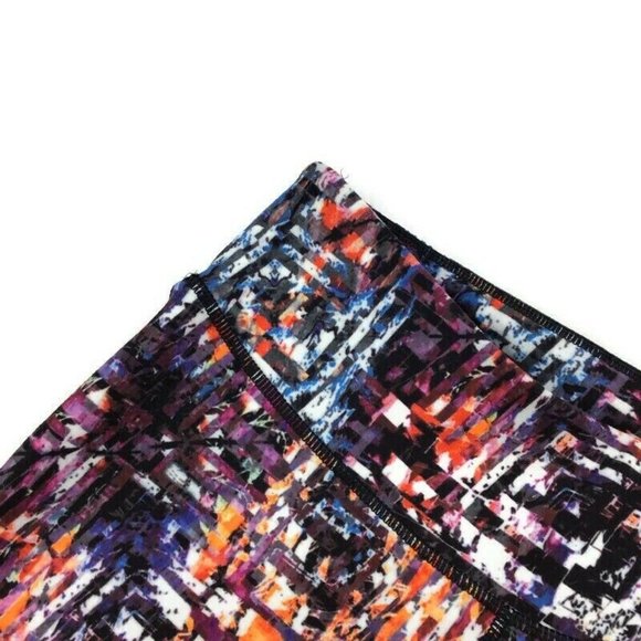 Reebok Legging Multicolor Colorful Geometric Stretch Full Length Mid Rise Size S - Picture 3 of 6